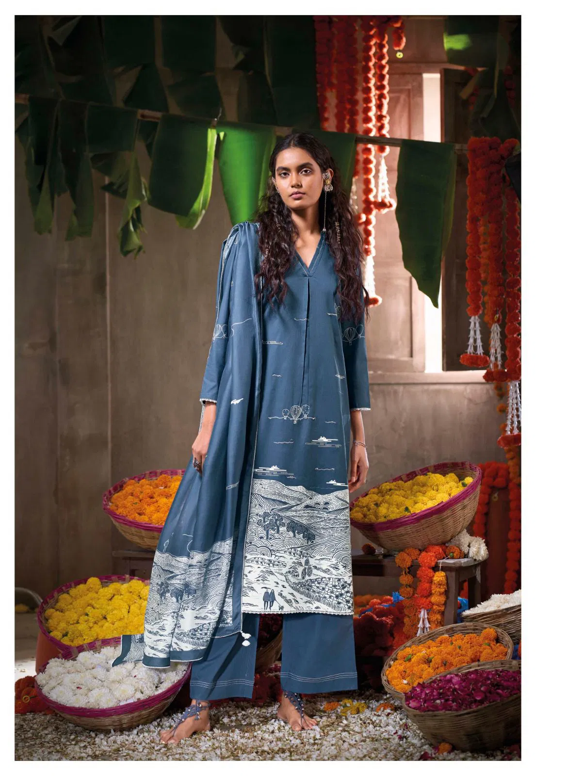 Midnight Tales By Ganga Cotton Printed Dress Material Orders In India